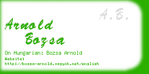 arnold bozsa business card